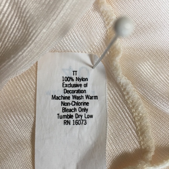 Vtg full nylon slip Tessie Made in USA cream lace Tag 40 (Bust @34”) EUC Y2K - Picture 6 of 15